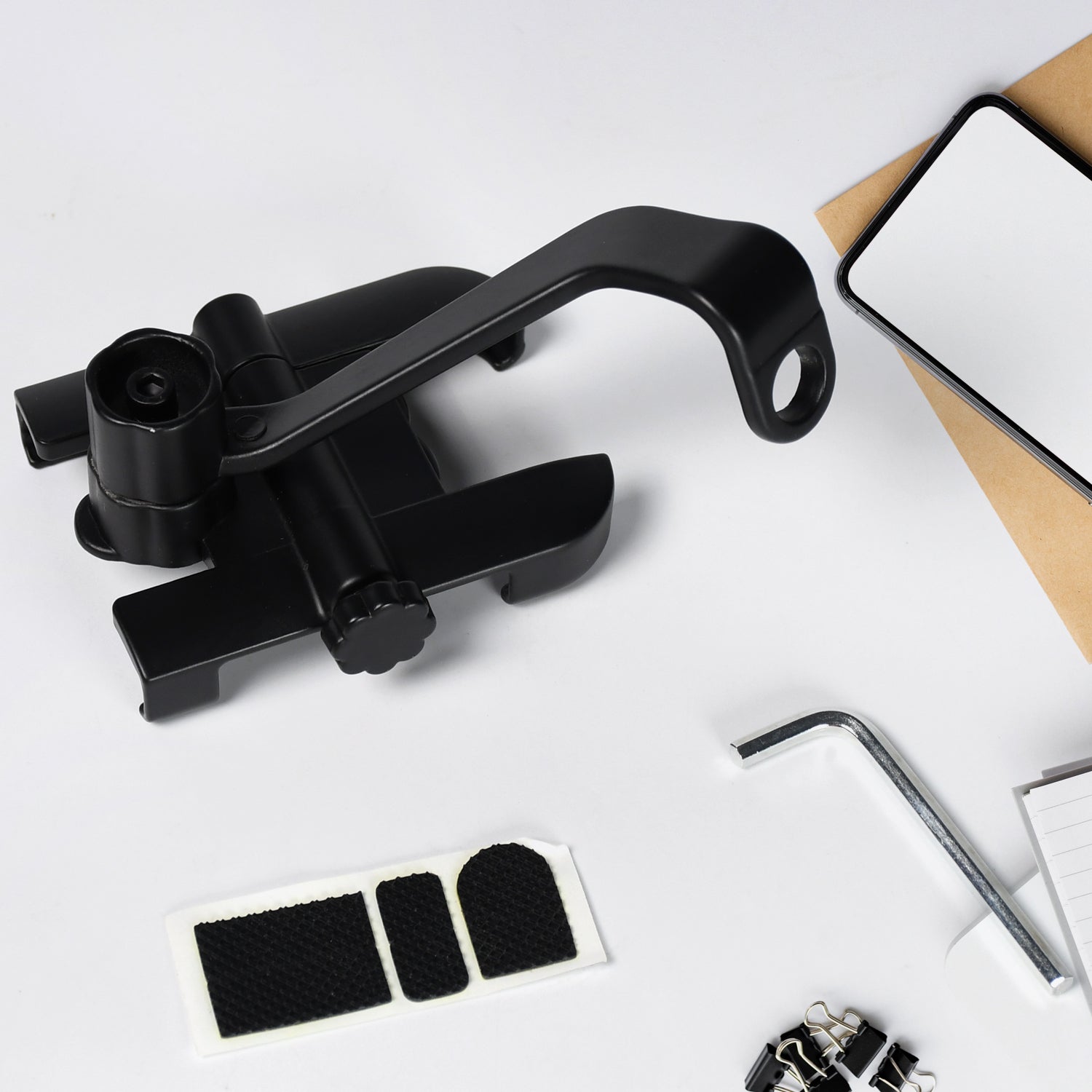 6706 Mobile Phone Holder With Easy Adjustable Rear View Mirror Mount Solid Metal Cradle Stand Suitable for Bike & Mobile Phones DeoDap 6706 Mobile Phone Holder With Easy Adjustable Rear View Mirror Mount Solid Metal Cradle Stand Suitable for Bike & Mobile Phones DeoDap